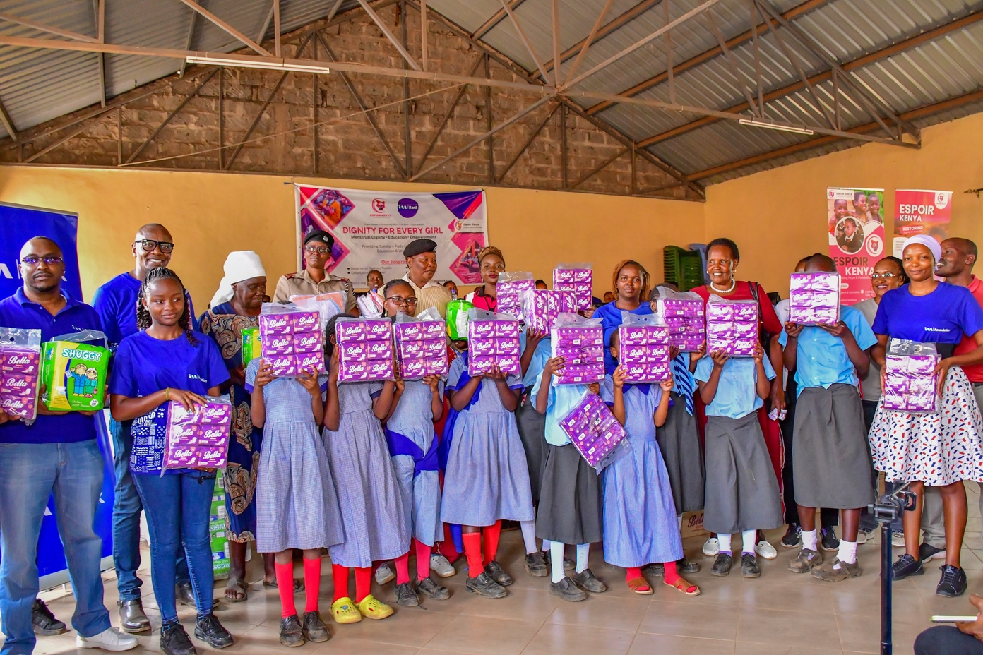 Girls receiving menstrual health education